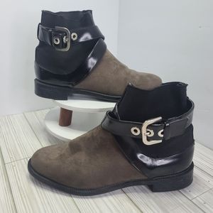 Zara Trafaluc Black/grey Suede Ankle Boots size 36